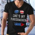 Mens Shes My Firecracker His And Hers 4Th July Matching Couples Men V-Neck Tshirt