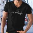 Minimalist Heartbeat Cropped Great Dane Men V-Neck Tshirt