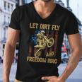 Motorcycle Let Dirt Fly And Freedom Ring Independence Day Men V-Neck Tshirt