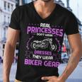 Motorcycle Real Princesses Wear Biker 483 Shirt Men V-Neck Tshirt