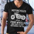 Motorcycles When Four Wheels Cage Is 461 Shirt Men V-Neck Tshirt