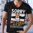 My Corgi Ate My Homework Welsh Corgi Dog Owner Puppy V3 Men V-Neck Tshirt