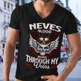 Neves Blood Runs Through My Veins Name Men V-Neck Tshirt