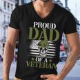 Proud Dad Of A Veteran Patrioticic Memorial Day 4Th Of July Men V-Neck Tshirt