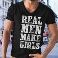Real Men Daughter Funny Fathers Day Gift Dad Men V-Neck Tshirt