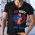 Red White And Moo Patriotic Cow Farmer 4Th Of July Men V-Neck Tshirt