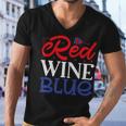 Red Wine Blue 4Th Of July Wine Red White Blue Wine Glasses V2 Men V-Neck Tshirt