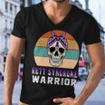 Rett Syndrome Warrior Skull Women Vintage Purple Ribbon Rett Syndrome Rett Syndrome Awareness V2 Men V-Neck Tshirt