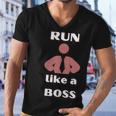 Run Like A Boss Funny Quote Men V-Neck Tshirt