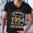 September 1954 Birthday Life Begins In September 1954 V2 Men V-Neck Tshirt