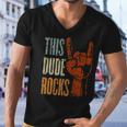 This Dude Rocks Rock N Roll Heavy Metal Devil Horns Men V-Neck Tshirt