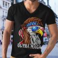 Ultra Maga Trump Sunglasses Eagle Head Usa Flag Bandana Men V-Neck Tshirt