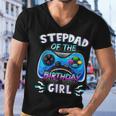 Video Game Birthday Party Stepdad Of The Bday Girl Matching Men V-Neck Tshirt