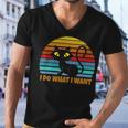 Vintage Black Cat Lover 272 Shirt Men V-Neck Tshirt