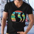 Vintage Black Cat Lover 307 Shirt Men V-Neck Tshirt