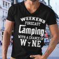 Weekend Forecast Camping With Wine 12 Shirt Men V-Neck Tshirt