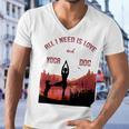 All I Need Is Love And Yoga And A Dog Men V-Neck Tshirt