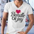 Baby Shower Text Design Bundle Of Joy Heart Men V-Neck Tshirt