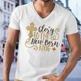 Baby Shower Text Design Glory To The New Born Men V-Neck Tshirt