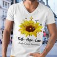 Brain Cancer Awareness Faith Hope Love Men V-Neck Tshirt