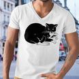 Cat Cut Cat Cat Lovers Black Cat Funny Cat Birthday Cat Gift Cat Danger Kitty V3 Men V-Neck Tshirt