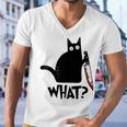 Cat What Murderous Black Cat With Knife Men V-Neck Tshirt