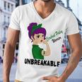 Cerebral Palsy Warrior Strong Women Green Ribbon Cerebral Palsy Cerebral Palsy Awareness Men V-Neck Tshirt