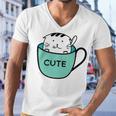 Cute Cat In Mug Men V-Neck Tshirt