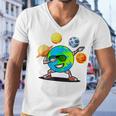 Dabbing Earth Day Men V-Neck Tshirt