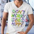 Donut Worry Be Happy Men V-Neck Tshirt