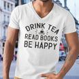 Drink Tea Read Books Men V-Neck Tshirt