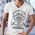 Drinking Coffee Since 1955 Aged Perfectly 67Years Of Awesomenss Men V-Neck Tshirt