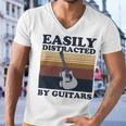 Easily Distracted By Guitars Quote For A Guitar Player Racerback Men V-Neck Tshirt