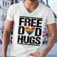 Free Dad Hugs Lgbtq Pride Stepfather Daddy Papa Design Raglan Baseball Tee Men V-Neck Tshirt