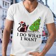 Funny Black Cat Funny Christmas Toilet 635 Shirt Men V-Neck Tshirt