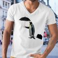 Funny Business Penguin Birds With Human Hands Men V-Neck Tshirt