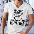 Gone Fishing Be Back Soon Hunting Men V-Neck Tshirt