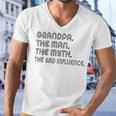 Grandpa The Man The Myth The Bad Influence Men V-Neck Tshirt