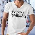 Happy Birthday Text Design Men V-Neck Tshirt