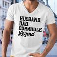 Husband Dad Cornhole Legend Bean Bag Lover Men V-Neck Tshirt