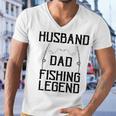 Husband Dad Fishing Legend Funny Fathers Day Father Fishermen Fishing Lovers Fishing V2 Men V-Neck Tshirt