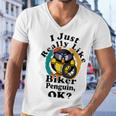 I Really Like Biker Penguin Ok Men V-Neck Tshirt