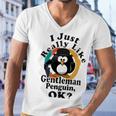 I Really Like Gentleman Penguin Ok Men V-Neck Tshirt