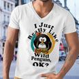 I Really Like Wild Penguin Ok Men V-Neck Tshirt