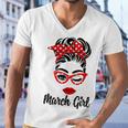 March Girl Women Face Wink Eye Bandana Birthday Gifts 548 Trending Shirt Men V-Neck Tshirt