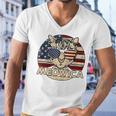 Meowica American Cat 4Th Of July Flag Sunglasses Plus Size Men V-Neck Tshirt