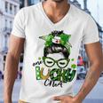 One Lucky Cna Messy Bun Shamrocks St Patricks Day Men V-Neck Tshirt