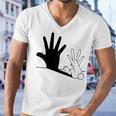 Rabbit Hand Shadow Men V-Neck Tshirt