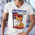 The Queen’S Platinum Jubilee 1952-2022 Corgi Union Jack Men V-Neck Tshirt