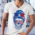 Ultra Maga Red White Blue Skull Men V-Neck Tshirt